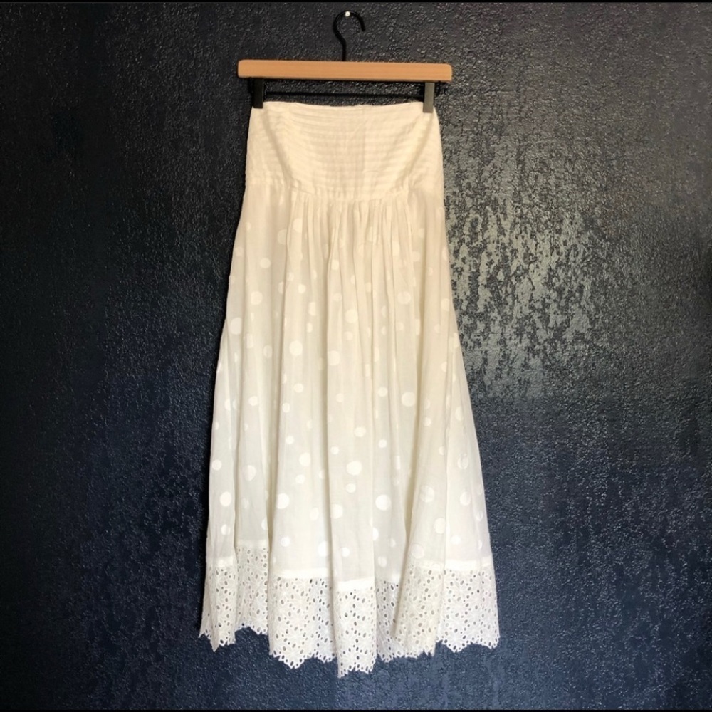 Catherine Malandrino White Strapless Cotton Dress